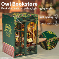 
              Casita Miniatura, OWL BOOKSTORE, Wooden, Handmade Kit
            